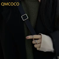 qmcoco silver color rings for women new trend elegant unique irregular round beads party jewelry couples accessories