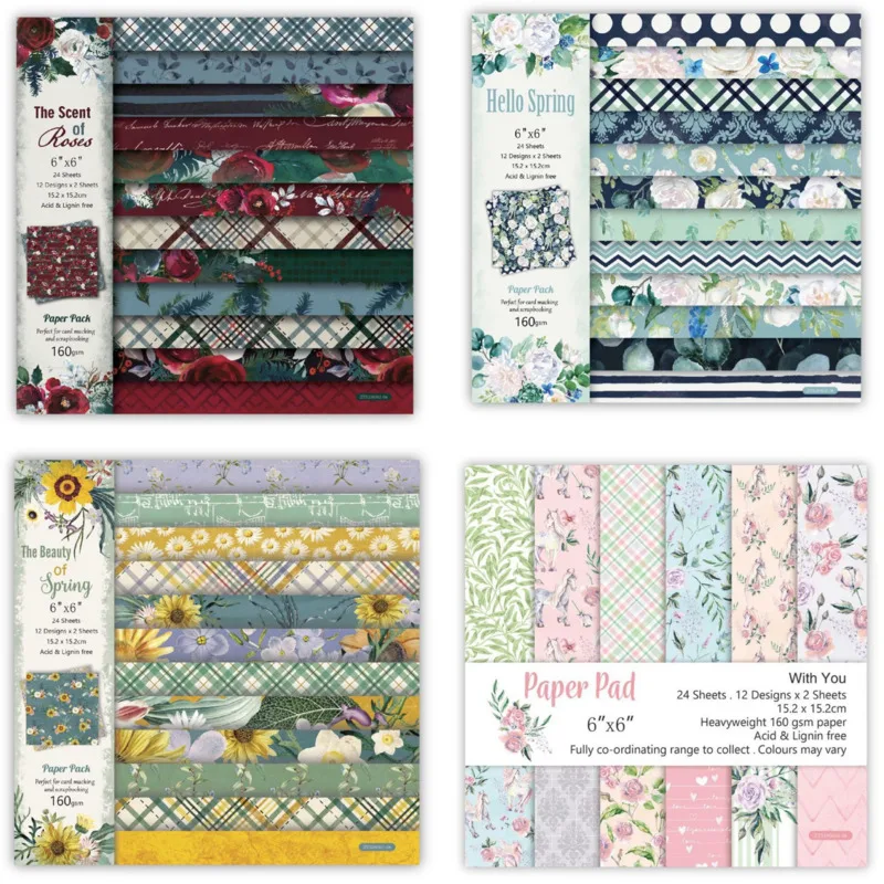 

12PCSDIY 6 Inch Vintage DIY Scrapbooking Flowers Material Card Paper For Journal Dairy Notebook Letter Decorative Stationery