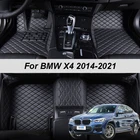 Кожаные автомобильные коврики на заказ для BMW X4 2014, 2015, 2016, 2017, 2018, 2019, 2020, 2021, коврики, накладки для ног, аксессуары
