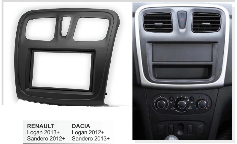 Автомагнитола для Renault Logan Dacia Sandero 2013 + комплект установки радио DVD стерео лицевая