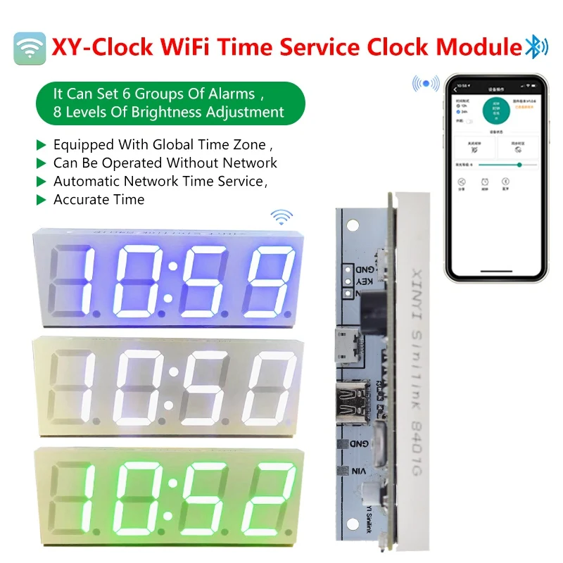 

XY-clock WiFi Time Service Clock Module Automatically Gives Tme To DIY Digital Electronic Clock Through Wireless Network