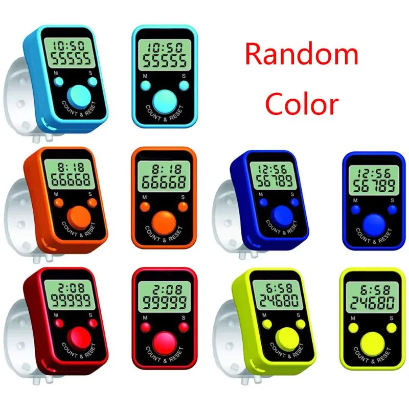 Finger Counter Chanting LCD Electric Digital Display with Time Ring Register Sewing Knitting Weave Tool |