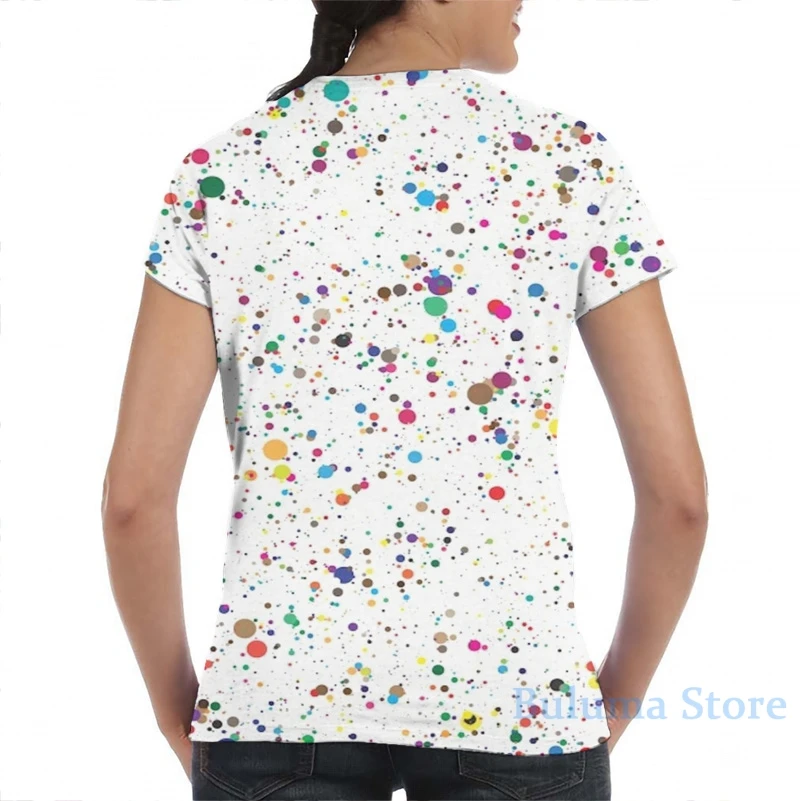 Мужская и женская футболка с принтом в виде разбрызг радуги 80-х модная для