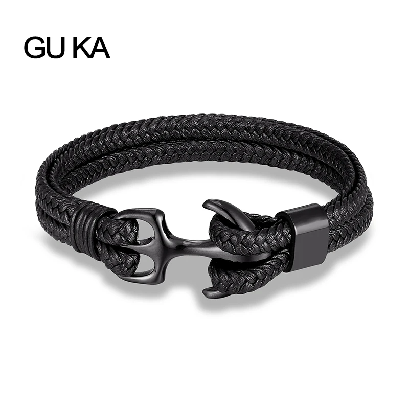 

Men Anchor Bracelet Women Leather Gold Stainless Steel Handmade Jewellery Fashion Accessories Rope Bracelets Wholesale For Gifts