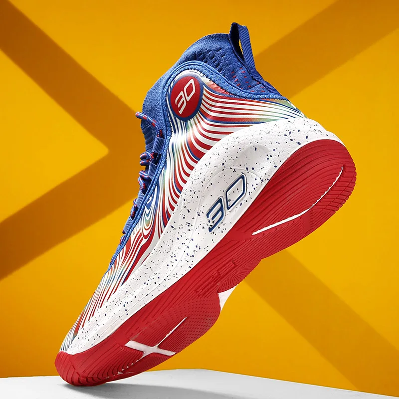 

2021 high top basketball shoes for couples Anti skid wear resistant and shock absorption Men's and women's basketball training