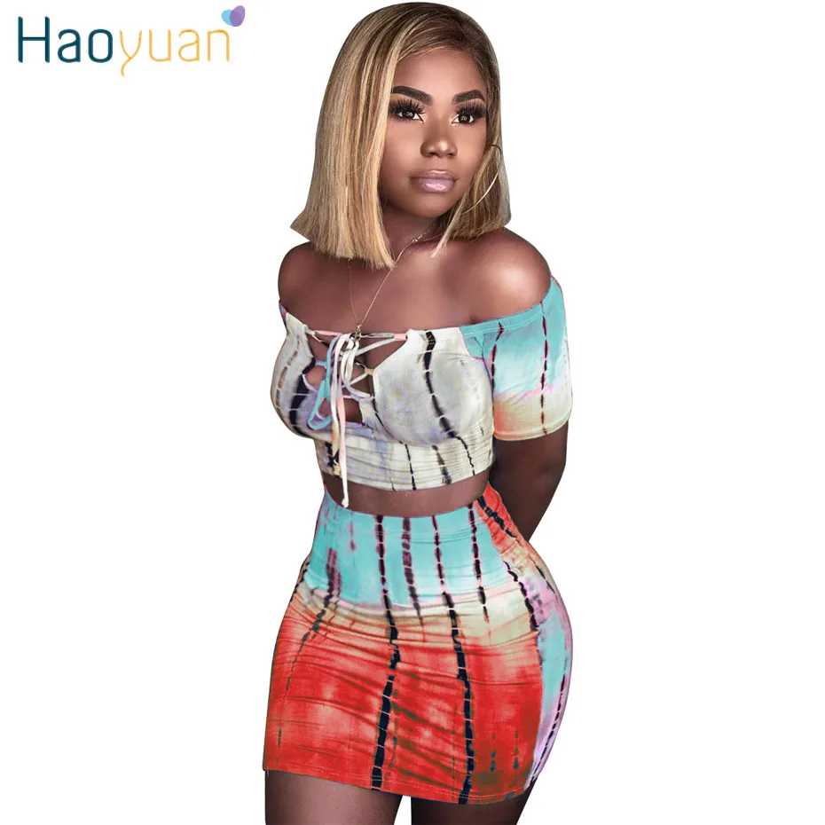 HAOYUAN сексуальное пляжное платье из двух частей большие размеры с завязками
