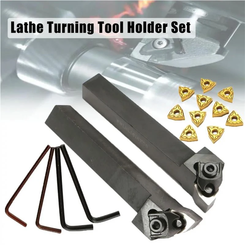 

WWLNR/L1616H/K08 16x100mm Lathe Turning Tool Holder With 10pcs WNMG080404 Inserts