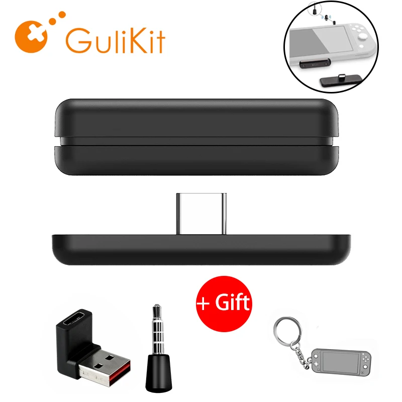 Gulikit Route Air Pro Bluetooth Audio Type-C Transmitter with Microphone for Nintendo Switch & Switch Lite For PS4 PS5 PC