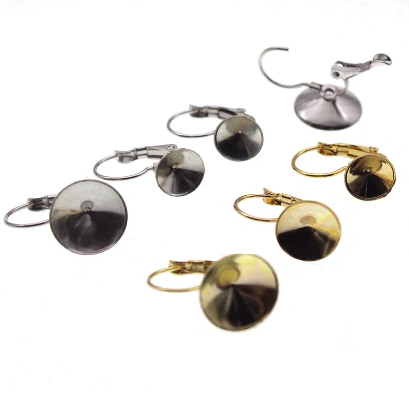 

10pcs Stainless Steel 6 8 10 12 mm Cabochon Base French Earring Base Settings Cameo Tray For Diy Jewelry Making Accessories