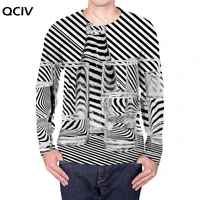 qciv brand stripe long sleeve t shirt men black and white hip hop dizziness t shirt harajuku punk rock mens clothing casual