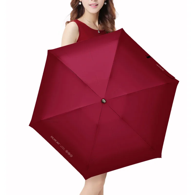 Зонт ветрозащитный маленький зонтик женский мини от дождя и черный пластиковый