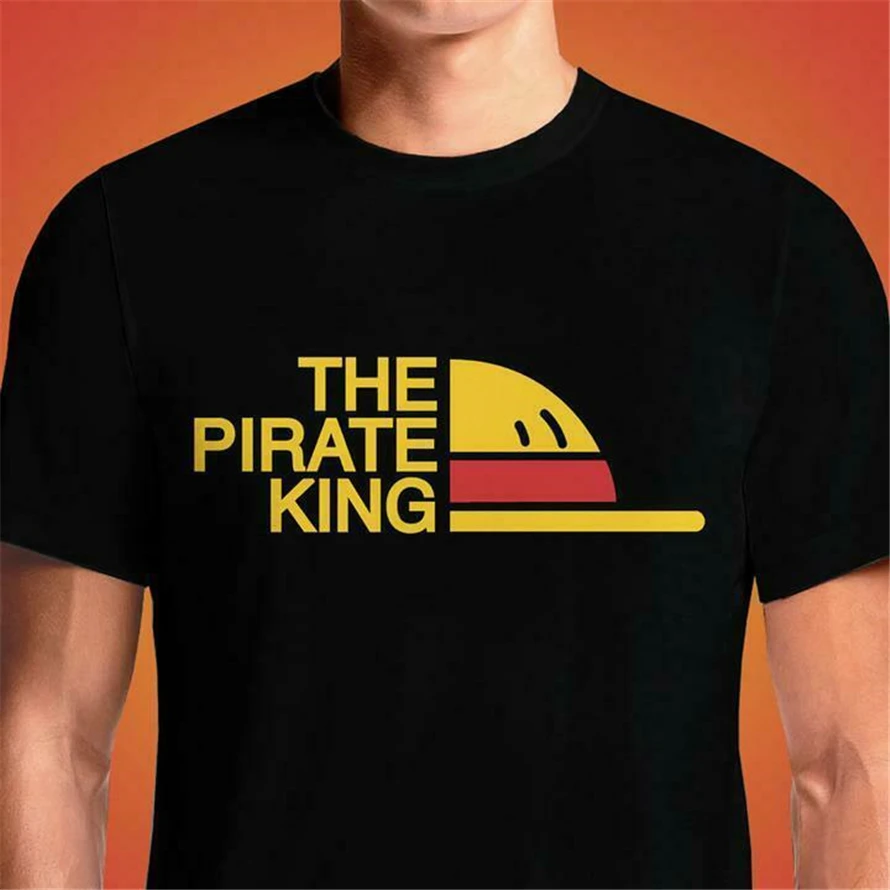 Пиратский король пародия логотип унисекс винтажная черная футболка цельный S 6Xl