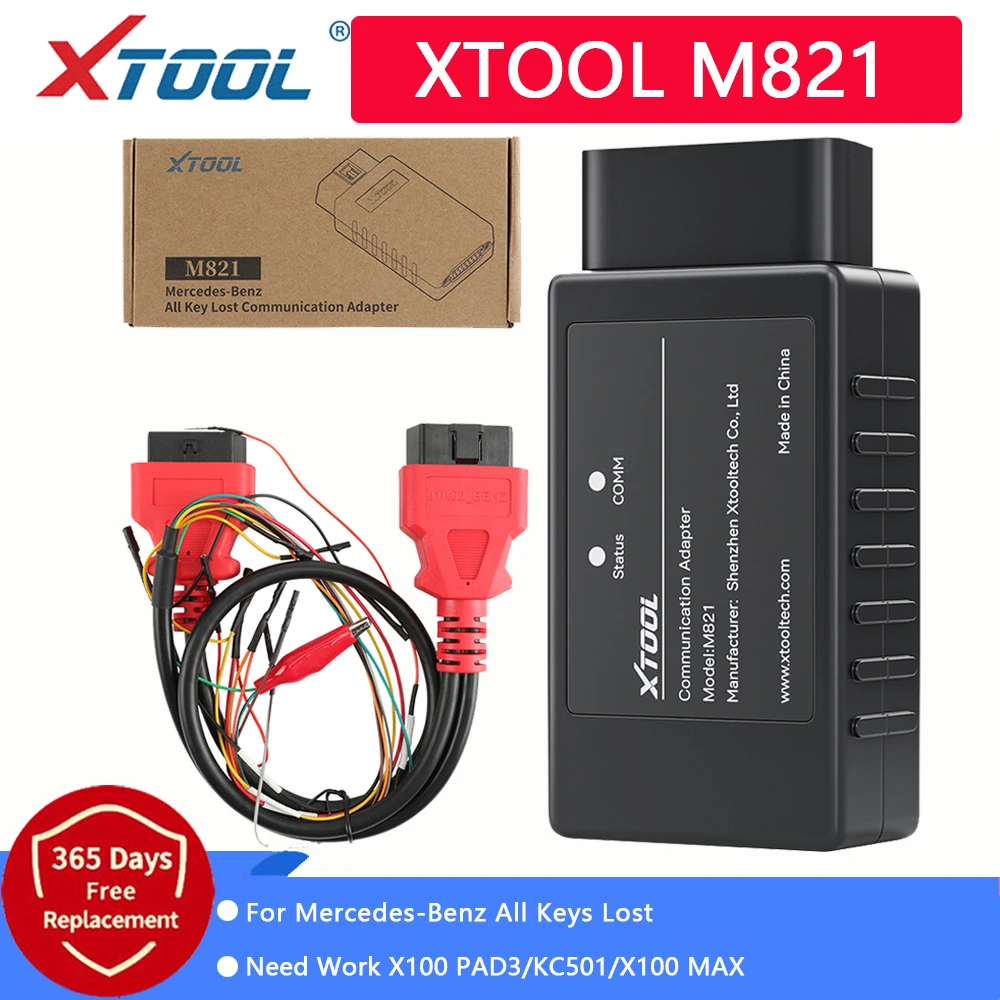 

Новейший адаптер XTOOL M821 для работы с программатором ключей KC501/X100 Pad3/X100 Max для Mercedes-Benz, все потерянные ключи, бесплатная доставка