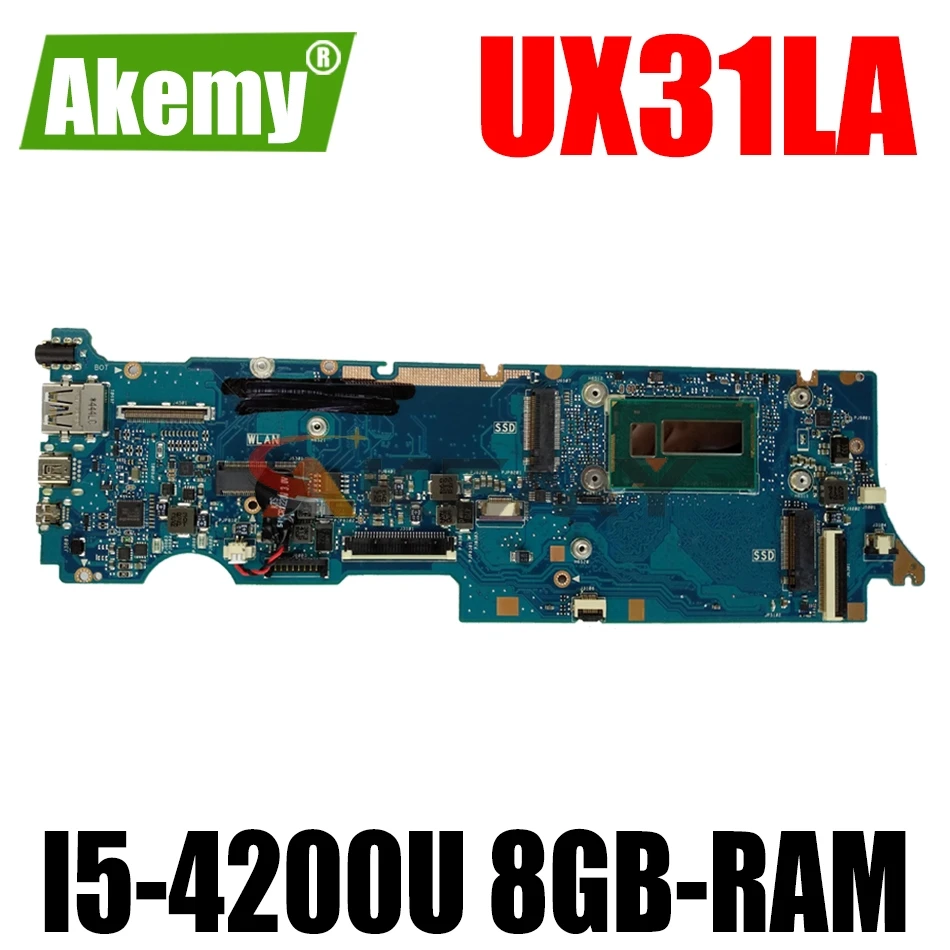 

Материнская плата AKEMY UX31LA для ноутбука ASUS ZenBook UX31LA UX31L, оригинальная материнская плата 8GB-RAM I5-4200U CPU