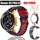 4in1 пакет для Honor GS Pro ремешок smart watch силиконовый спортивный ремешок ПК Жесткий чехол обложка + HONOR gs pro X стеклянная пленка протектора экрана