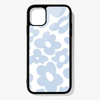 phone case for iphone 12 mini 11 pro xs max x xr 6 7 8 plus se20 high quality tpu silicon cover blue retro flower