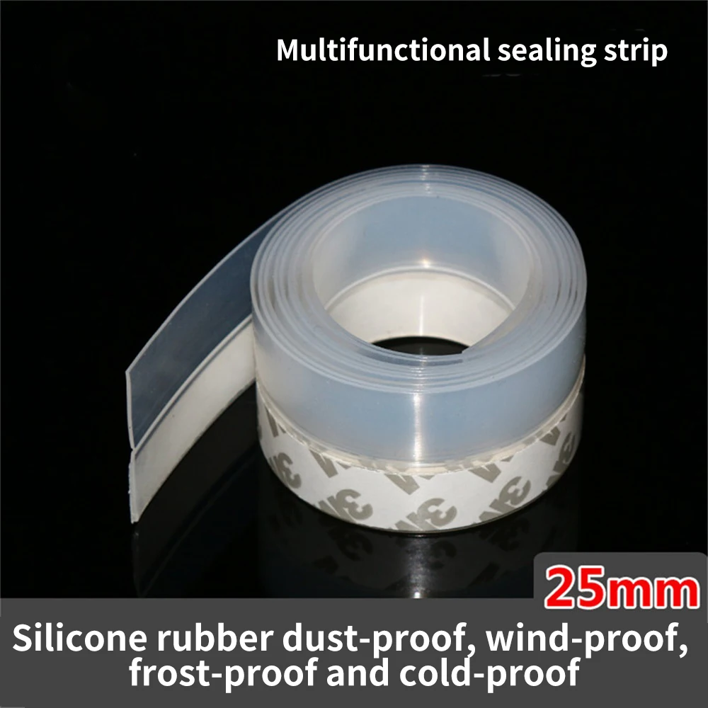 

5M Flexible Self Adhesive Window Sealing Tape Strip Door Bar Waterproof Stick Glasses Shower Bathroom
