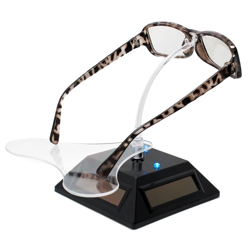 

Illuminated Solar Rotating Jewelry Stand Glasses Display Stand 7 Color Lamp Display Stand Jewelry Photography Black