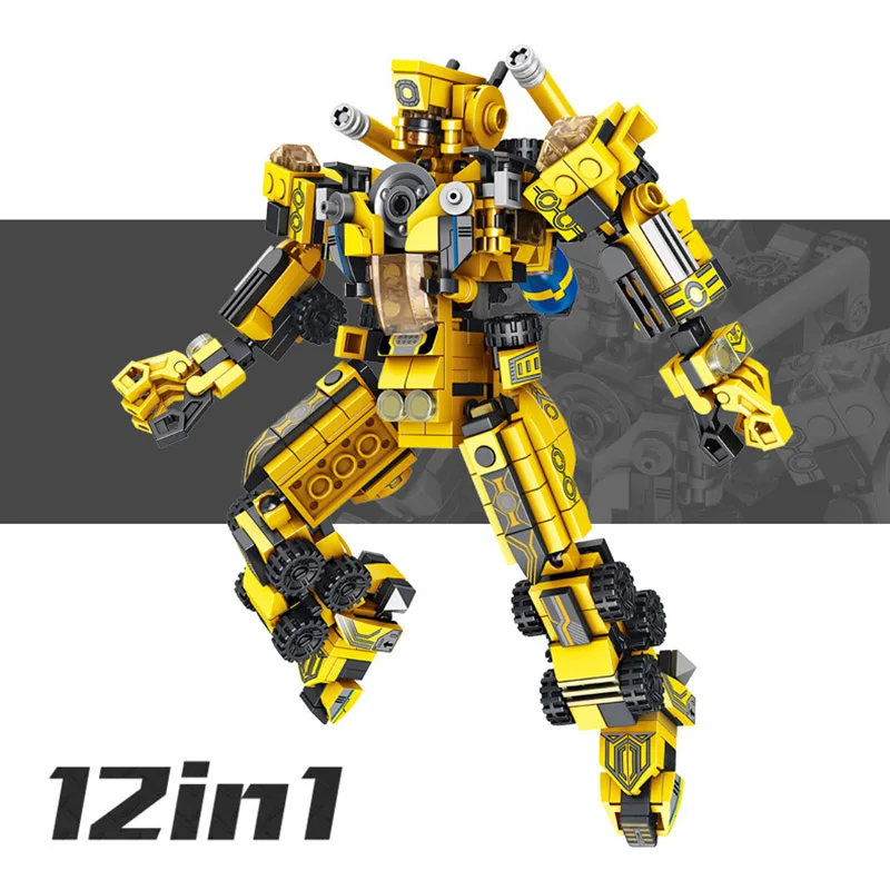 576pcs City 12In1 Creative Engineering Deformation Robot Building Blocks Educational Transformation Brick Toys For Children Gift | Игрушки и