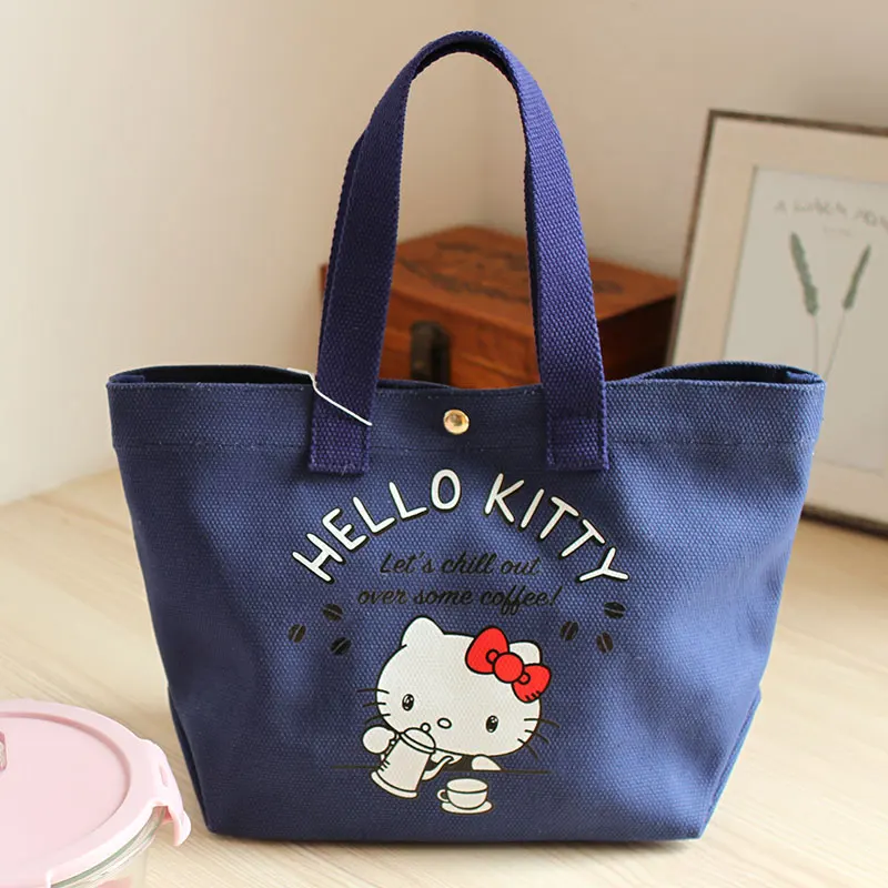 

High quality canvas carrying small bag HELLO KITTY cute cartoon small lunch box bag bento bag hand carry small bag