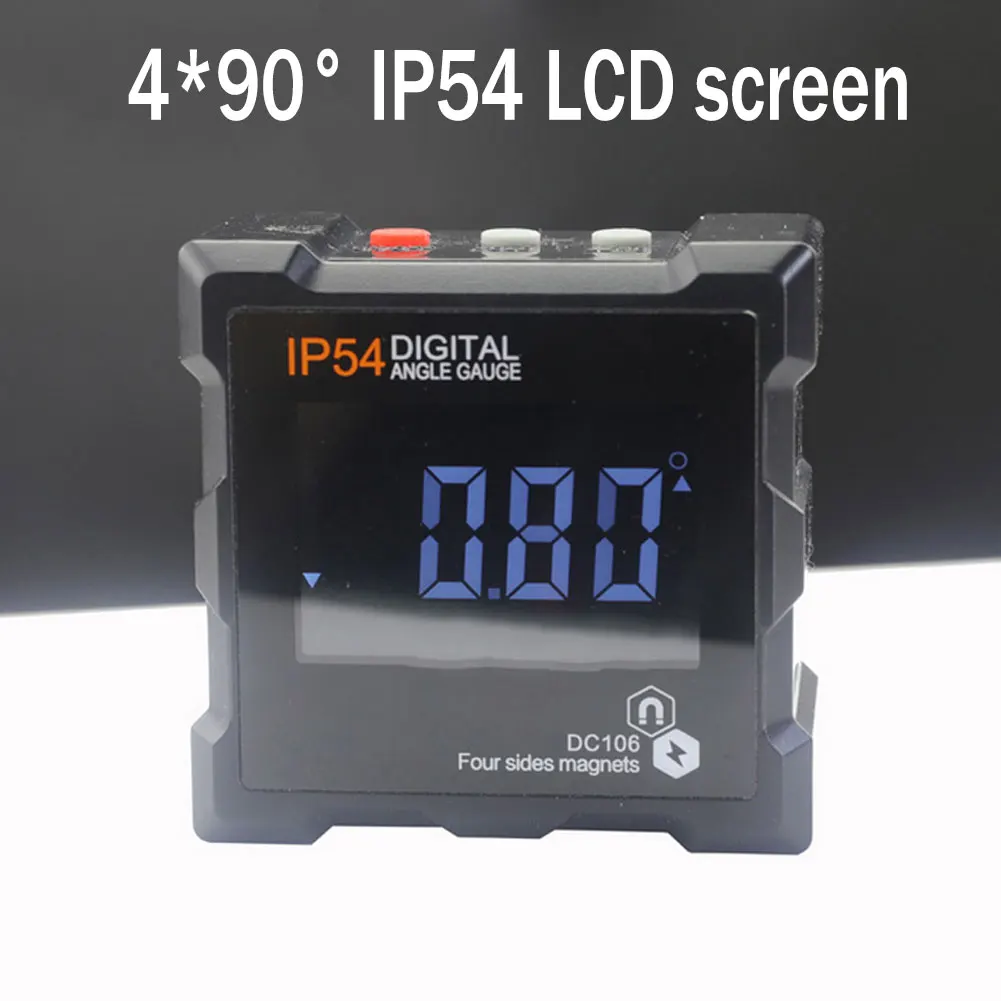 

Digital Level Box Inclinometer Protractor 4x90 Degree IP54 LCD Electronic Display Angle Finder Bevel Gauge Base Measuring Tools