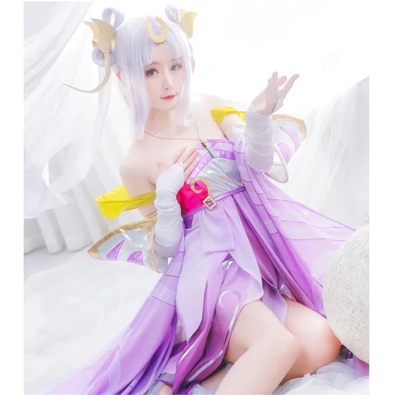 Glory of Kings Chang'e Косплей Карнавальный костюм на Хэллоуин маскарадные костюмы для женщин маскарадный мяч Лолита платье