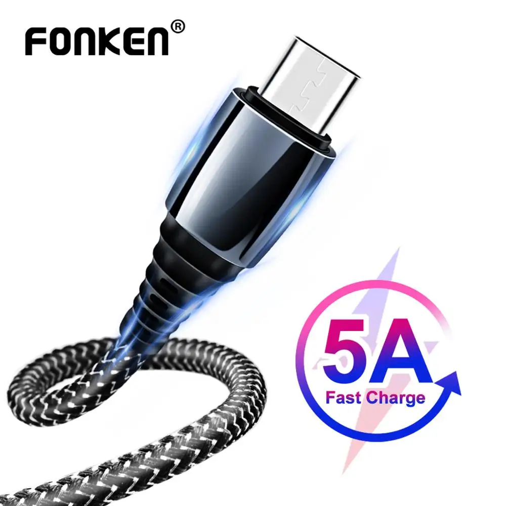 Кабель USB Type C для телефона 5 А шнур быстрой зарядки цинковый сплав 0 3 м 1 нейлоновая