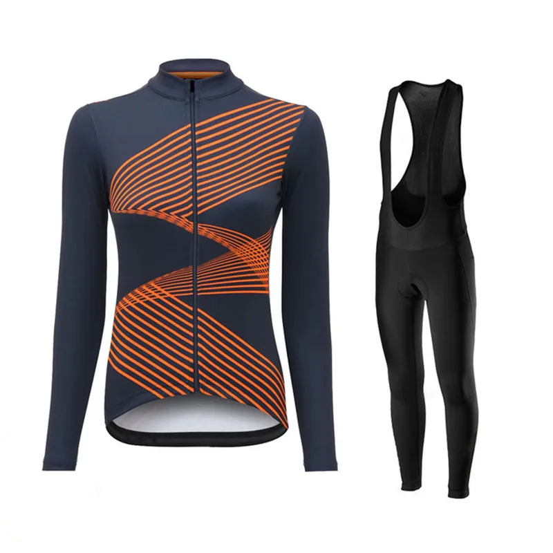 Осень 2021 Женский комплект из Джерси с длинным рукавом для езды на велосипеде