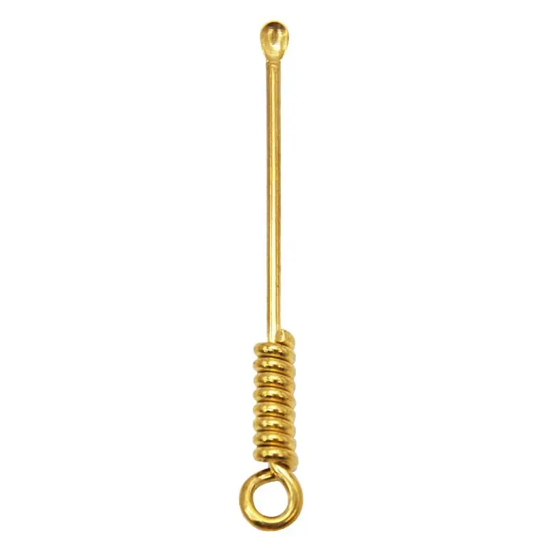

Handmade Brass Spiral Shape Smoke Pipe Ear Cleaner Earwax Spoon Earpick Portable Keychain Pendant Tool Accessories