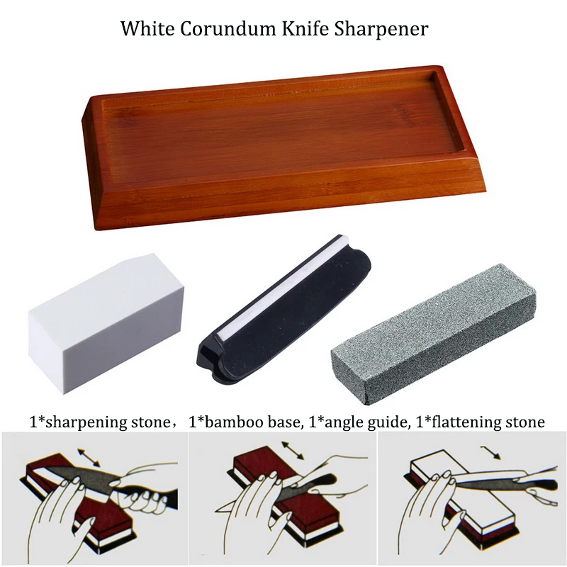 Точильный камень для ножей не скользящий заточки с бамбуковым основанием