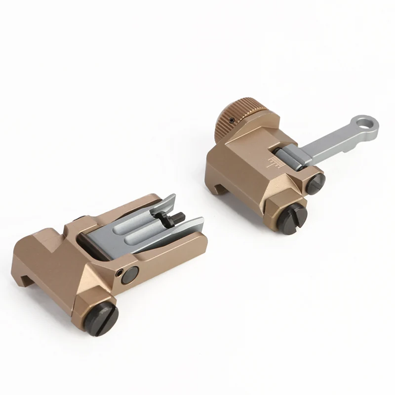 

Tactical KAC MK12 / MK18 RAS Front Folding Sight and 300 Meter Flip-up Rear Sight Set KAC Offset Folding Micro Sight Airsoft