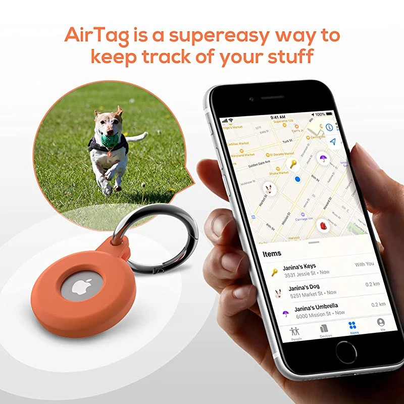 

Protective Cover For Aircovered AirTag Case Silicone Protector Bumper Case Compatible with Apple AirTags Tracker Buckle