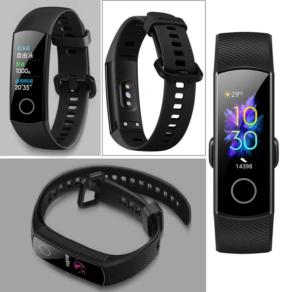 Huawei Honor Band 5 Smartband AMOLED huawei Smartwatch кровяное кислородное сердце яростный смарт-браслет для фитнеса Swiming Sport Trakcer gps