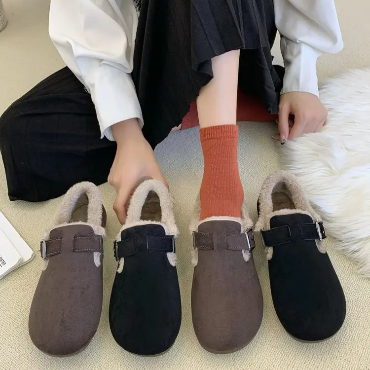 

Shallow Mouth Moccasin Shoes 2021 Fashion Women's Autumn Casual Female Sneakers Loafers Fur Round Toe Moccasins Modis Fall New