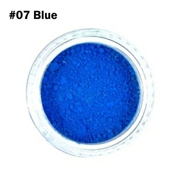 NEON BLUE 7 цветов микс/набор неоновая Рассыпчатая Пудра Тени для век пигмент матовая минеральная блестящая пудра для ногтей макияж мерцающие Сияющие тени для век - Цвет: NEON BLUE