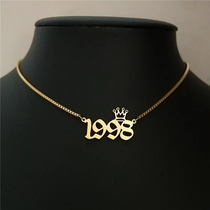 Цепочка в коробке золотое ожерелье 1998 с номером колье мужское панк ювелирное