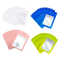100 pcs resealable food storage bags with clear pouch for food sealing