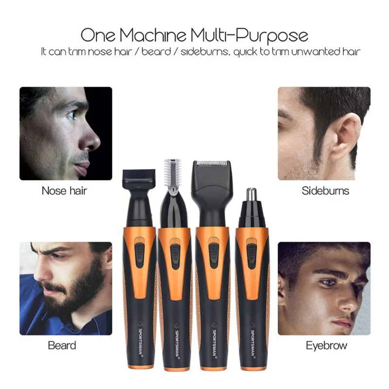 

4 in 1USB Rechargeable Electric Nose Hair Trimmer Removal Clipper Shaver Machine Beard Eyebrow Trimmer For Men Nose Hair Cutter