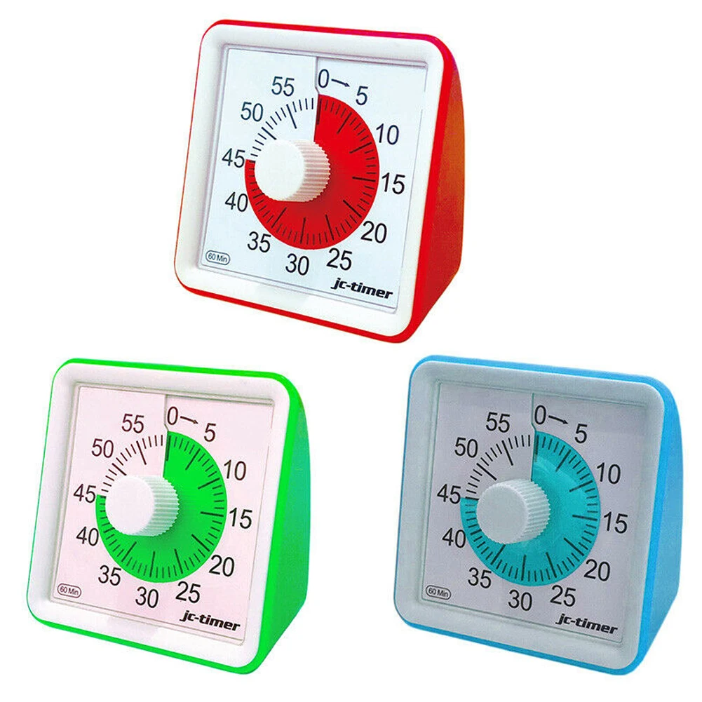 

60 Minutes Home Cooking Visual Analog Adjustable Kitchen Tools Adults Classroom Management Timer Student Countdown Silent