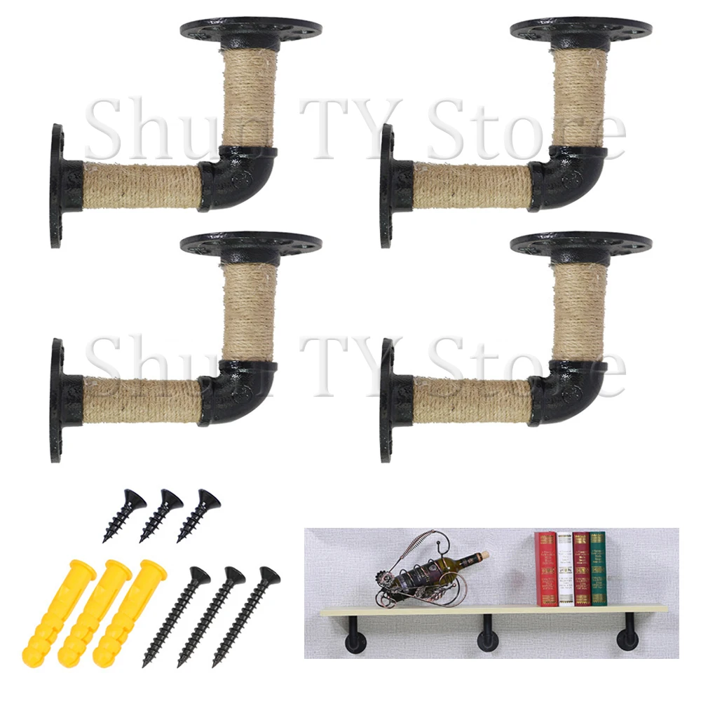 2/4 шт. 90 градусов двойной фланец 2 см промышленный пеньковый Канат железные трубы