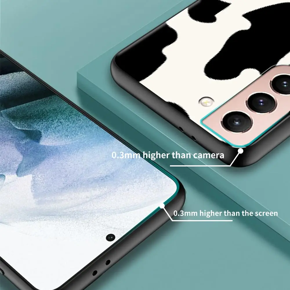 

Cell Phone Case For Samsung Galaxy S20 FE S21 ultra S10 S9 Plus S10e S10lite Cover Black Caso White Black Cow Pattern