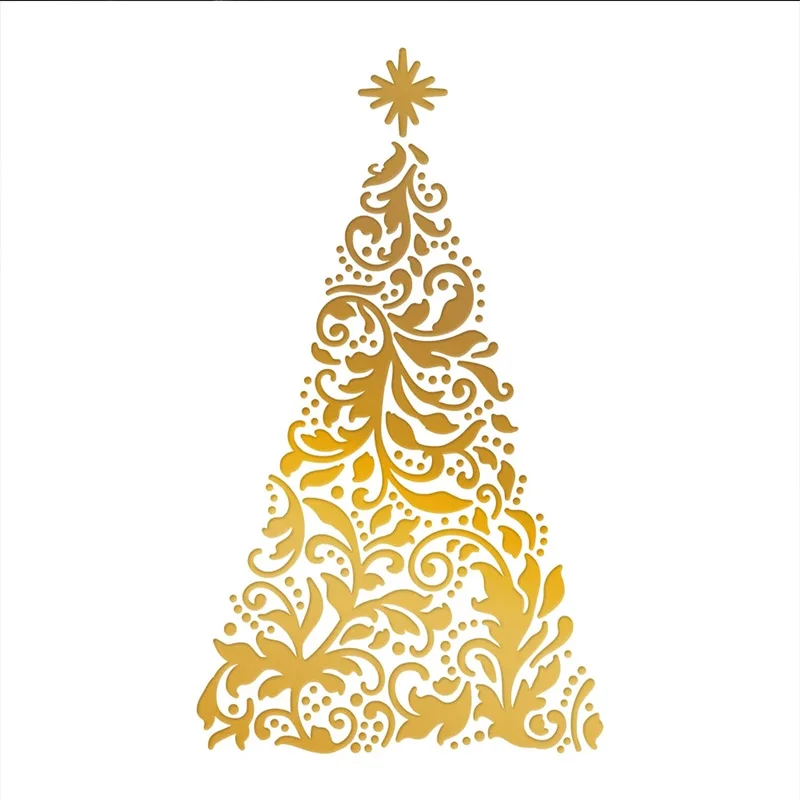 Горячая Фольга пластина нежный выдолбленные Рождественская елка Набор сделай