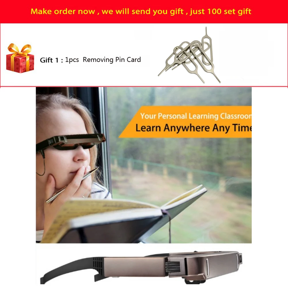 Смарт очки Vision 800 Android Wi Fi Широкоэкранные портативные 3D для видео частный