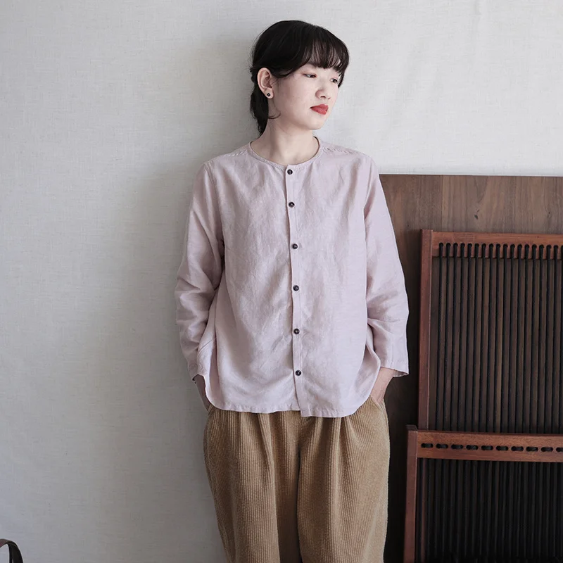 New post -Promotion by Sept 25 simple leisure spring and autumn silk hemp temperament literary artistic 09-140 | Женская одежда