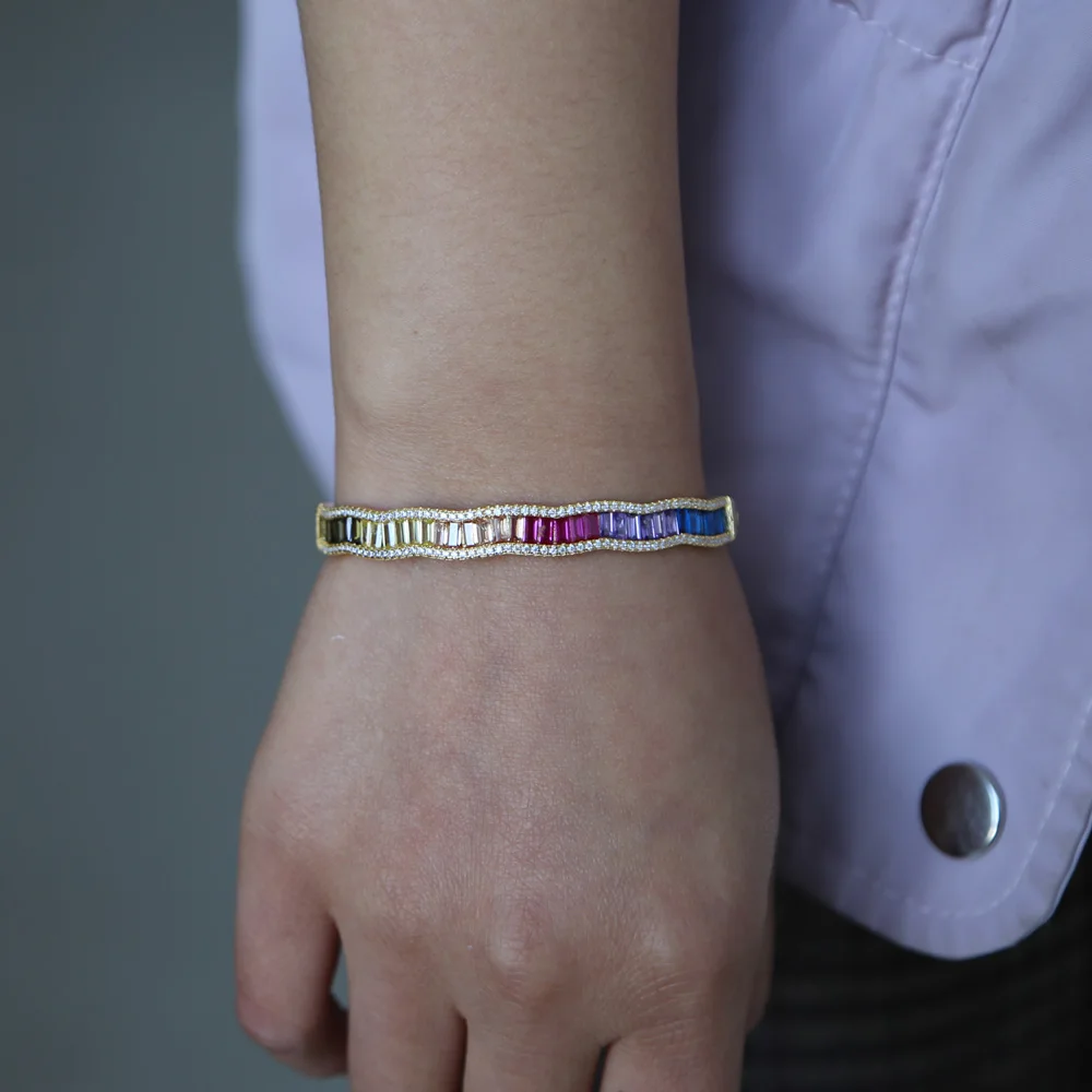 Модный Роскошный Браслет в виде радуги браслет рябь дизайн уникальный ободок