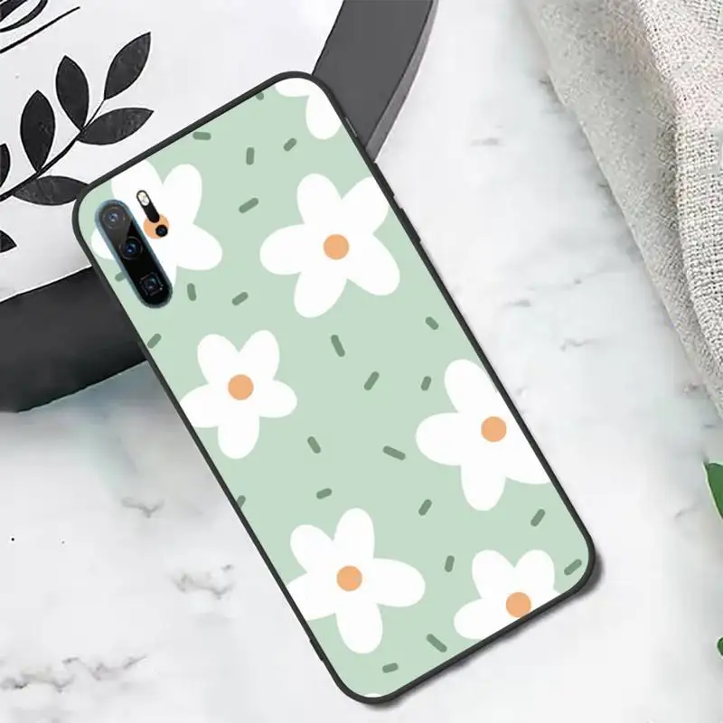 

Flowers pink design painting Phone Case For Huawei honor Mate P 10 20 30 40 i 9 8 pro x Lite smart 2019 nova 5t
