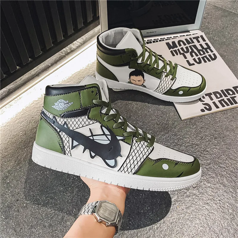 

Nara Shikamaru Printed Anime Shoes Men Vulcanized Shoes Student Cartoon Animation High Top Sneakers School Casual Sports Shoes