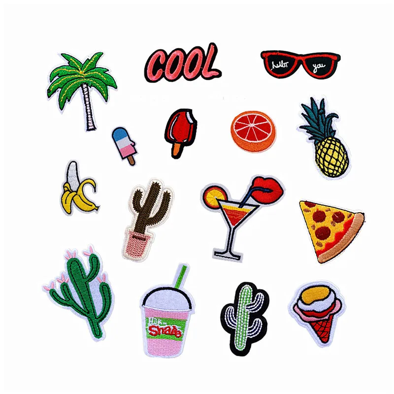 

2021 New Cloth Sticker Coconut Fruit Embroidered Badge Fashion Holes Letters for Decoration Patch
