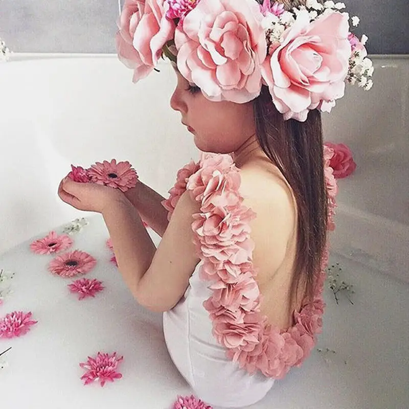 Купальник-бикини От 1 до 7 лет для девочек купальник с цветочным принтом открытая