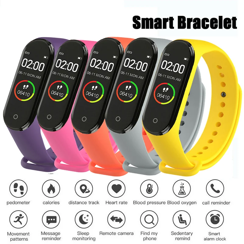 

Smart Watch Pedometer Waterproof Color Screen Digital Wristband Sports Heart Rate Monitoring for Kids Men Women Watches M4